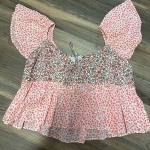 American Eagle ruffle tie top